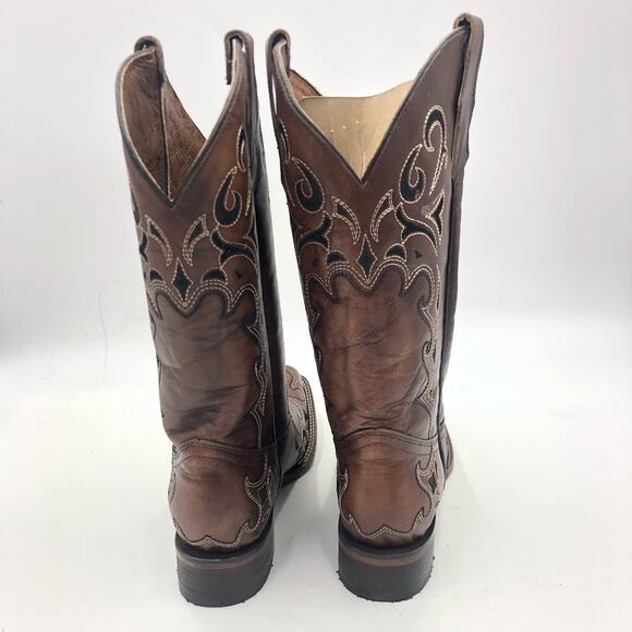 Circle G by Corral  Brown/Black Embroidery Square Toe Boots Size 11 - Picture 8 of 11